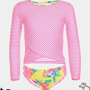 Nautica stripe rashguard set swimsuit 2T